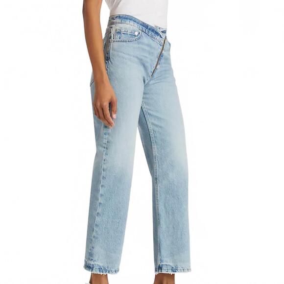 NEW FRAME le jane crop angled zipper jeans in rhode - Picture 4 of 5